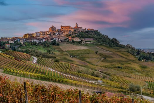 typical village named La Morra in the province of Cuneo Piedmont Italy