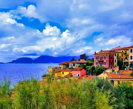 Colorful architecture of small fishing village Tellaro, Cinque Terre, Liguria, Italy on 23 September 2019