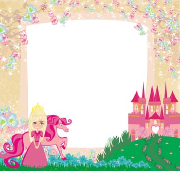 sweet princess and her horse - beautiful decorative frame