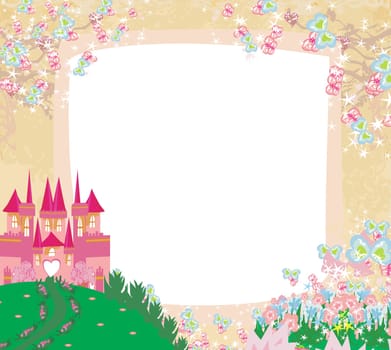 beautiful fairytale pink castle frame