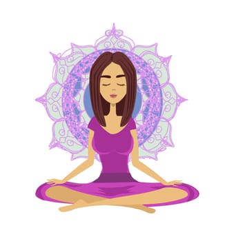 beautiful girl in yoga lotus position