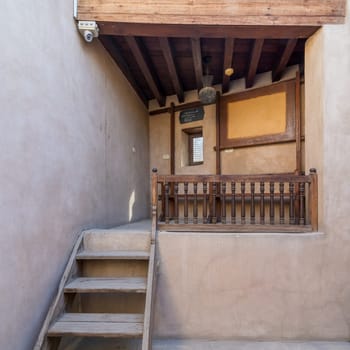 Cairo, Egypt - January 8 2019: kitchenette at the residence of the late architect Hassan Fathy, Egypt's best-known architect, at ottoman era historic House of Egyptian Architecture