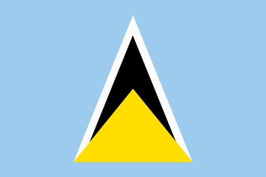 A Saint Lucia flag background illustration blue yellow white black triangles