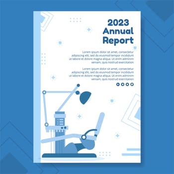 Dental Clinic Annual Report Template Hand Drawn Cartoon Flat Illustration