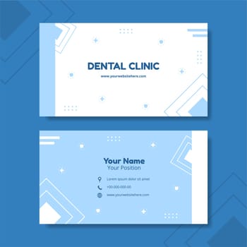 Dental Clinic Card Horizontal Template Hand Drawn Cartoon Flat Illustration