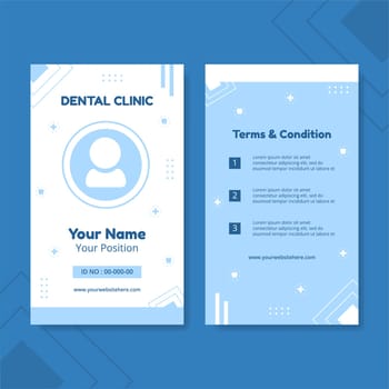 Dental Clinic Id Card Template Hand Drawn Cartoon Flat Illustration
