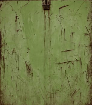 Green painted rusty sheet metal