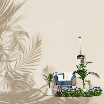 3D illustration Background for advertising and wallpaper in nature and summer scene. 3D rendering in decorative concept.