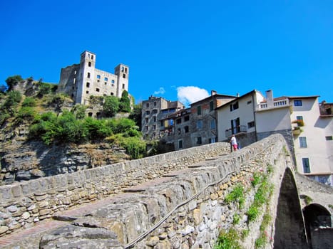 The Castel and the Romasn Bridge of Dolceacqua, Italy