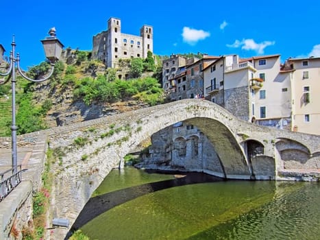 The Castel and the Romasn Bridge of Dolceacqua, Italy