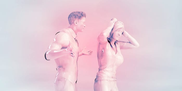 Financial Woes Causing Relationship Problems Concept