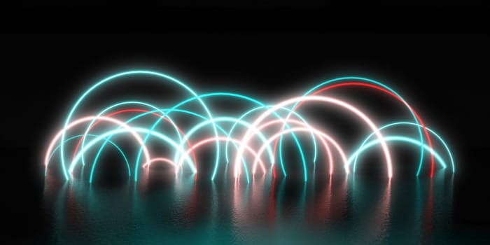 Colorful Glowing Background on Black as Abstract