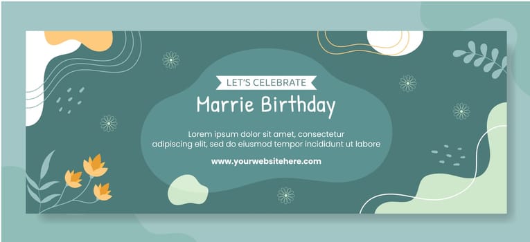 Boho Party Cover Template Hand Drawn Cartoon Flat Illustration
