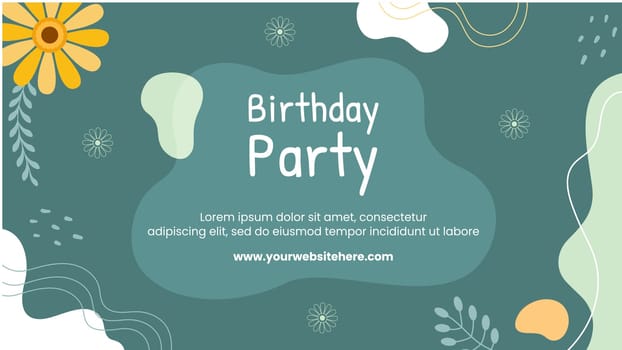 Boho Party Thumbnail Template Hand Drawn Cartoon Flat Illustration