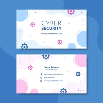 Cyber Security Card Horizontal Template Hand Drawn Cartoon Flat Illustration