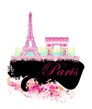 Eiffel tower artistic background. Vector illustration.