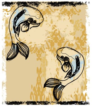 japanese koi vector background