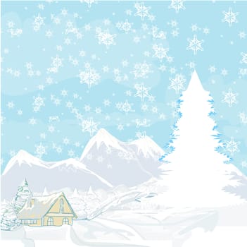 winter landscape - vector