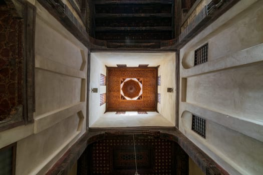 Ceiling at ottoman era historic El Sehemy house located in Moez street, Gamalia district, Cairo, Egypt