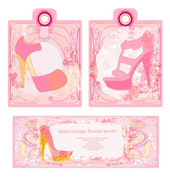 Price Tags With shoes vintage set