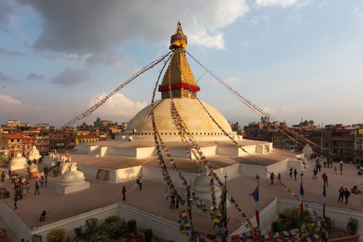 Boudhanath Stupa located in Kathmandu, Nepal. It aslo the world heritage site of UNESCO..This photo was shot 2 weeks before huge earthquake.