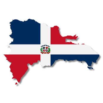 A Dominican Republic map on white background 3d illustration with clipping path