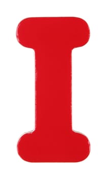 An upper case I magnetic letter on white with clipping path