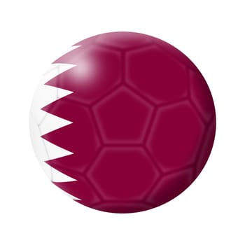 A Qatar soccer ball football 3d illustration isolated on white with clipping path