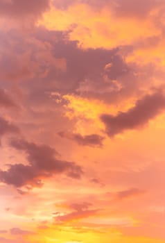 Abstract and pattern of cloud sky Calming coral, Orange, Trend color background, Pattern of colorful cloud and sky sunset or sunrise: Dramatic sunset in twilight, Beautyful of sky