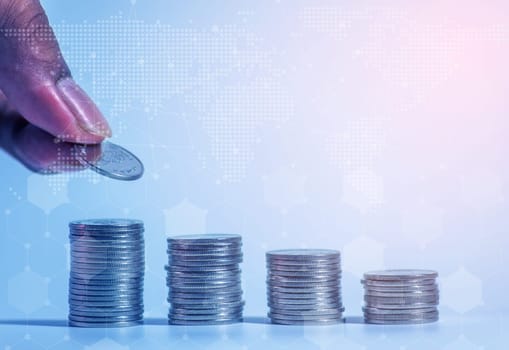 Investor online saving concept, Online Investment Savings, Online Stock Investors, Internet Financial Transactions, Save Monney for Investors Using Internet to Trade Stocks or Trade Fund