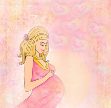Beautiful pregnant girl background
