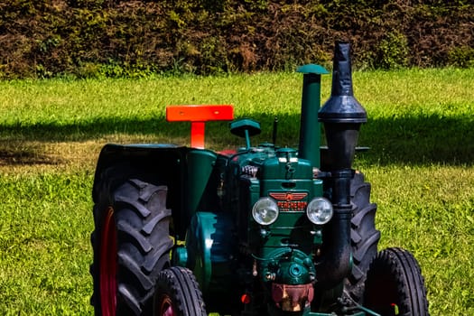 Vintage French tractor Le Percheron T-25 in Choczewo, Pomerania, Poland