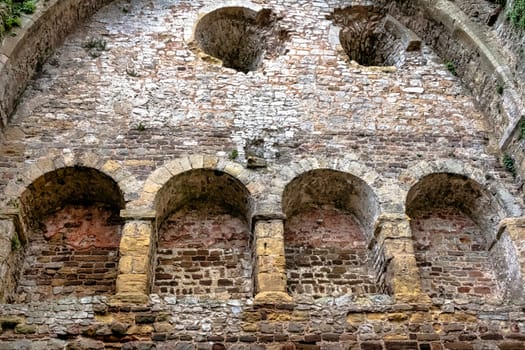 Remains of Chepstow Castle (Castell Cas-gwent) at Chepstow, Monmouthshire, Wales, United Kingdom