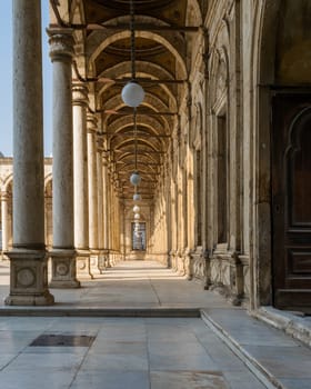One of the four passages surrounding the court of The Great Mosque of Muhammad Ali Pasha - Alabaster Mosque - Citadel of Cairo, Egypt