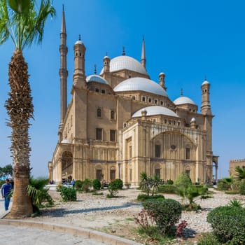 Cairo, Egypt- March 4 2017: The great Mosque of Muhammad Ali Pasha - Alabaster Mosque - situated in the Citadel of Cairo, commissioned by Muhammad Ali Pasha, one of the main landmarks of Cairo