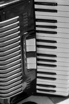 Detail view of a chordium, a squeezebox.