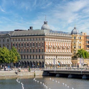 Head Office of Svenska Handelsbanken AB bank building, Stromkajen, Stockholm, Sweden