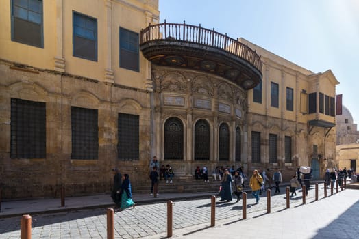 Cairo, Egypt- December 14 2019: Facade of Ottoman era historic Mohamed Ali Sabil building, Moez Street, Nahassen district, Medieval Cairo, Egypt
