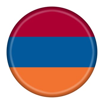 An Armenia flag button 3d illustration with clipping path