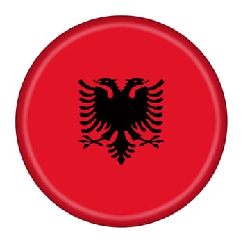 An Albania web icon button isolated on white with clipping path