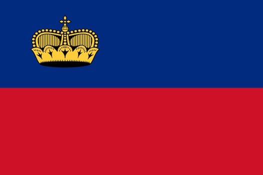 A Liechtenstein flag background illustration large file blue red crown