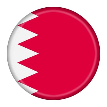 A Bahrain flag button 3d illustration with clipping path