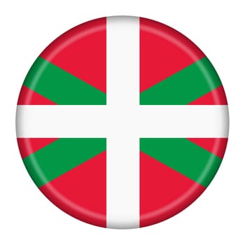 A Basque flag button 3d illustration with clipping path