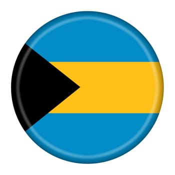 A Bahamas flag button 3d illustration with clipping path