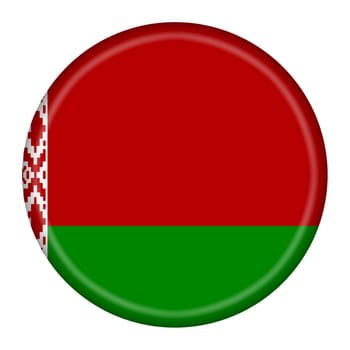 A Belarus flag button 3d illustration with clipping path