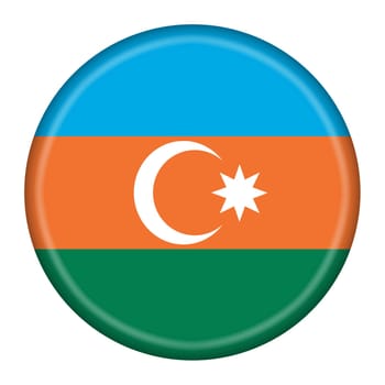 An Azerbaijan flag button 3d illustration with clipping path