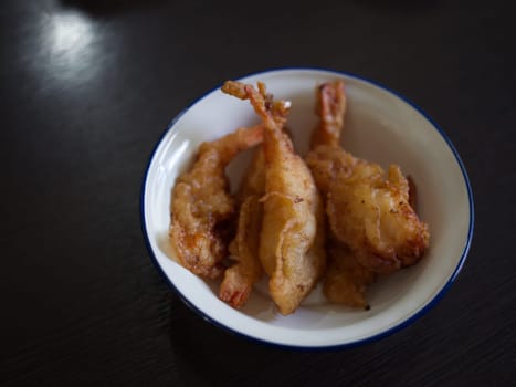 Deep-fried breaded shrimp or  fried prawn balls  .  THAI FOOD