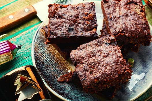 Panforte, cake with almonds, nuts, dried fruits and berries.