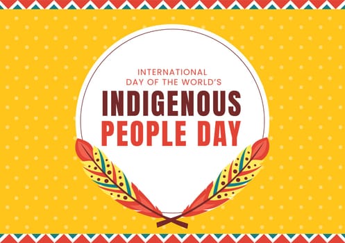 Worlds Indigenous Peoples Day on August 9 Hand Drawn Cartoon Flat Illustration to Raise Awareness and Protect the Rights Population