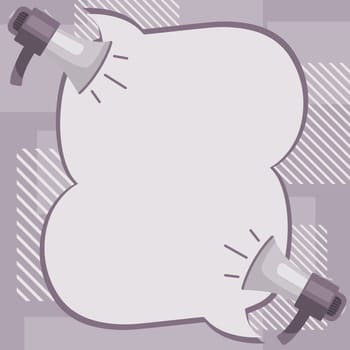Two Megaphone Drawing With Conversation Bubble Showing Conversation